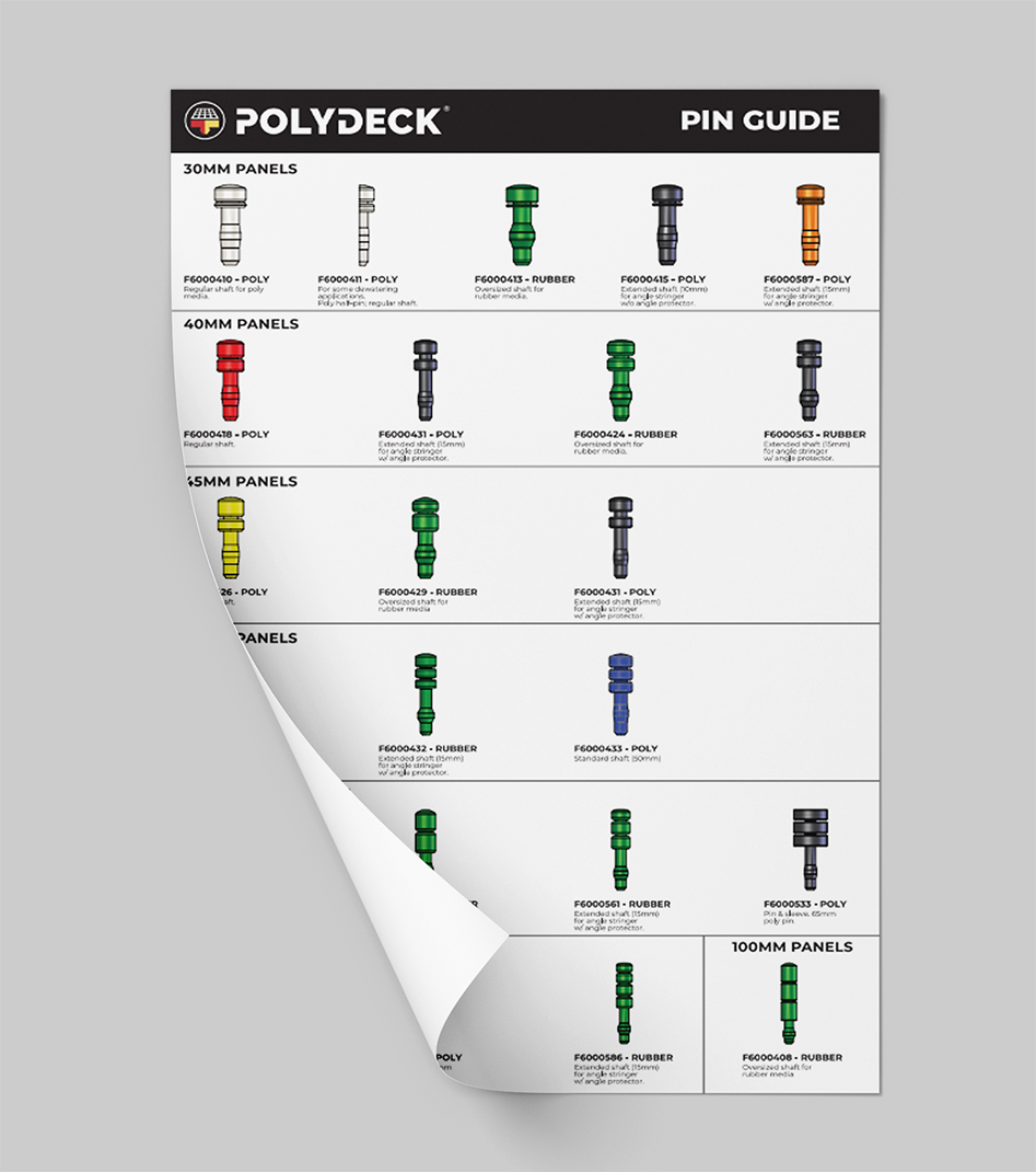 Polydeck's pin guide