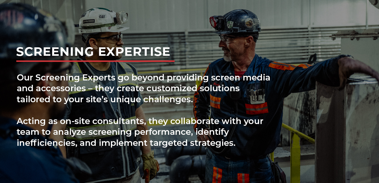 A text specifying Polydeck's screening expertiese