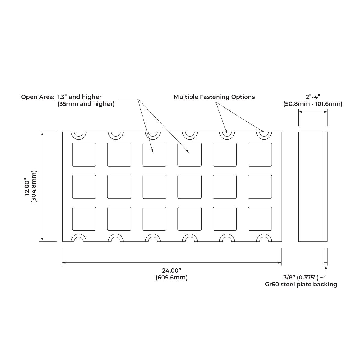 XTREME dimensions diagram