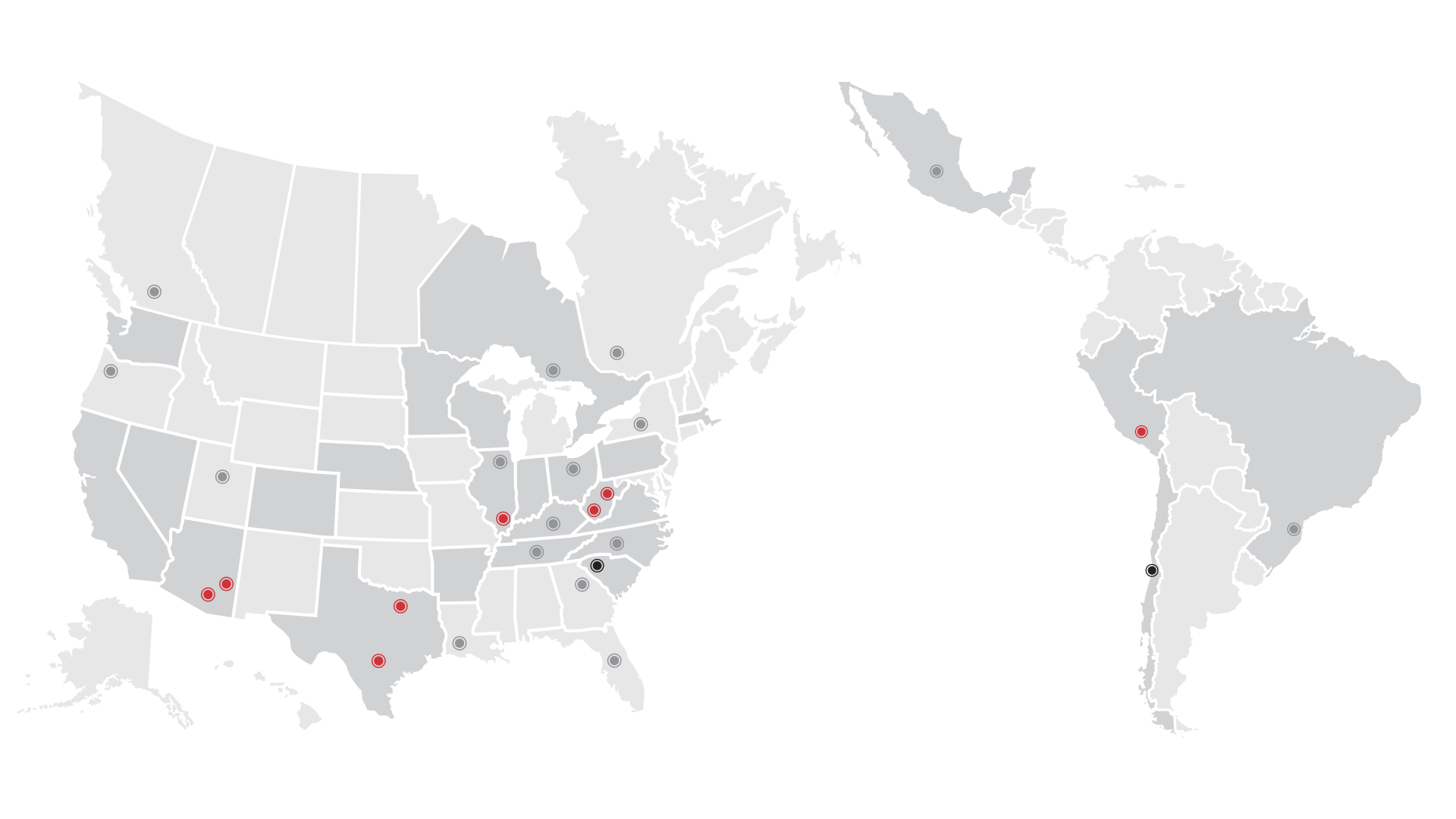 Polyedck's global distribution network map