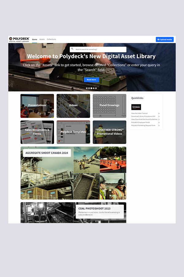 Polydeck's digital asset library page