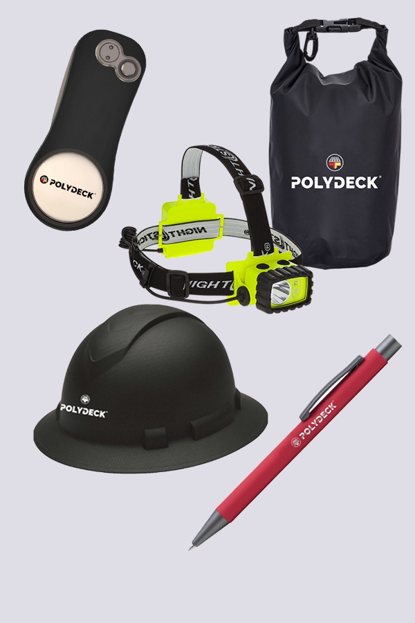 Polydeck's branded merch